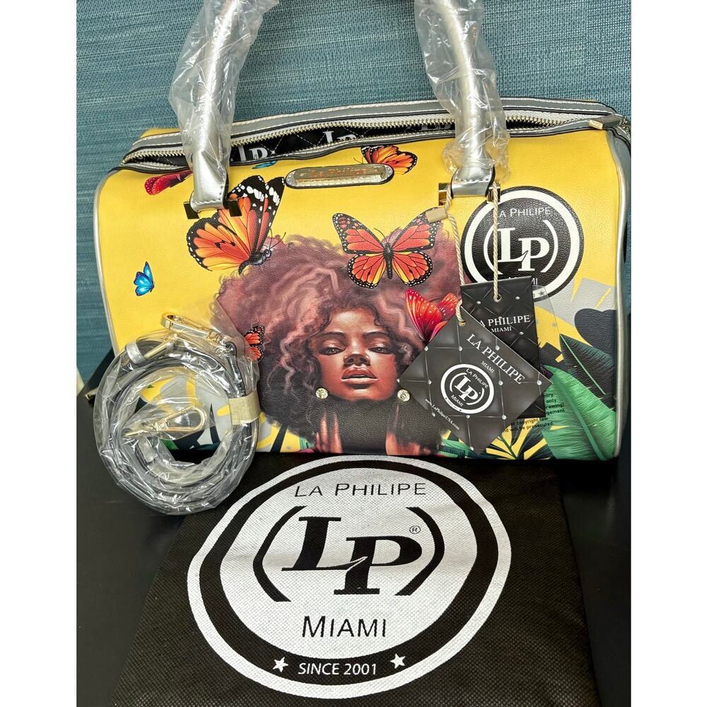 NWT - La Philipe 'Butterfly Fly' Handbag w/ Crossbody Strap - Picture 4 of 11
